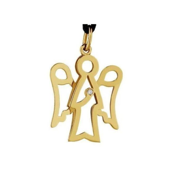 Pendant Roberto Giannotti Woman Angeli in Yellow Gold Diamante NKT165G - NKT165G